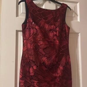 White House Black Market Red Sequin Mini Dress